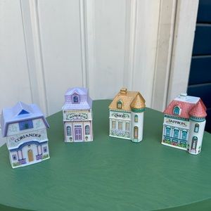 Vintage Lenox victorian house spice jars